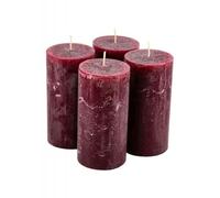 Velas rústicas - 4 unidades - Velas de cera/rústico/velas de Adviento Navidad (antracita, grande: altura: 14 cm/diámetro: 7 cm)