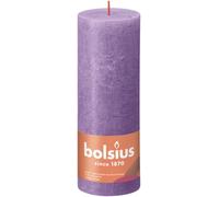 Velas rústicas Bolsius - Violeta - 4 unidades - 19 x 7 cm - Velas decorativas para el hogar - Duración de combustión: 85 horas - Sin perfume - Cera vegetal natural - Sin aceite de palma