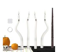 Velas sin llama fantasma Halloween centro de mesa de adorable fantasma sin | Velas Cónicas a Pilas para Hogar Vacaciones Mesa Otoñales Interior Repisa de Chimenea Salón y