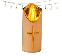 Velas solares de PP, luz de vela cruzada, efecto de llama realista, funciona con pilas, luz parpadeante segura, vela LED sin llama para tumbas, jardines, monumentos, decoración navideña