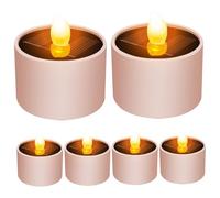 Velas solares impermeables al aire libre, luces de té solares con seguridad de 6 piezas de 6 piezas a amanecer, luces de té