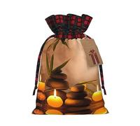 Velas y piedras de colores, decoración de Navidad, bolsa de regalo con cordón, bolsas de regalo de Halloween y cumpleaños, bolsas de regalo reutilizables multiusos