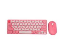 VELATEMOR 2.4G Combo de Teclado Inalámbrico y Mouse, Teclas Retro 64 Teclas Teclado Haga en Soft, Modo de Suspensión, Mouse Inalámbrico Ajustable de 1200 Ppi con Receptor para OS X (Rojo)