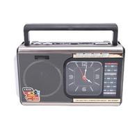 VELATEMOR 4 en 1 Radio de Altavoces Bluetooth Multifuncionales, Radio Retro Portátil Am FM SW con Reloj y Linterna, Antena Ajustable, Radio Compacta para el Hogar (EU Enchufe 220V)