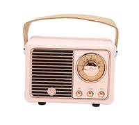 VELATEMOR Altavoz Bluetooth Retro, Altavoz Inalámbrico Portátil, Estéreo HiFi, Aspecto Vintage, Pequeño Altavoz Retro, para el Hogar, Exterior, Dormitorio, Sala de Estar, Cocina (Pinks)