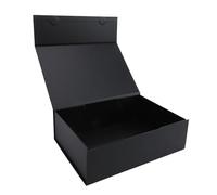 VELATEMOR Caja de Regalo con Cierre Magnético para Joyería, Perfume, Caja Grande Elegante para San Valentín, Diseño de Papel Duradero de 10,24x7,48x3,15 Pulgadas (BLACK)