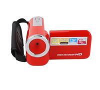 VELATEMOR Cámara de vídeo, Estabilización de Imagen Electrónica Cámara de Vídeo Digital 16x Zoom Digital con 2 Pulgadas Rotación Pantalla para Viajes (rojo)