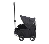 VELATEMOR Cartero para Pasear Mascotas de 4 Ruedas, Cochecito de Mascotas Plegable con Dosel, para Perros Pequeños Gatos de Montaje Liviano Fácil Uso Multifuncional (Black)