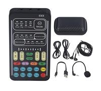 VELATEMOR Conjunto de Cambiadores de Voz I9, Juego de Cambiador de Voz de Mano, 8 Efectos de Sonido Mini Converter Portátil de Portátil con Luces LED para PC Gaming Mobile (versión Inglesa)