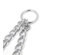 VELATEMOR Correa de Doble Embrague Anticorrosión de Metal Duradero para Perros Medianos y Grandes (3,5mm * 60cm)