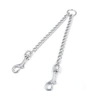 VELATEMOR Correa de Doble Embrague Anticorrosión de Metal Duradero para Perros Medianos y Grandes (3,0mm*50cm)