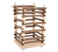VELATEMOR Jaula de Madera para Comedero de Heno para Conejos para Animales Pequeños, Estante de Heno Duradero y Espacioso para Cobayas, Chinchillas y Hámsteres, Madera de Pino de 4 X 4 X 7 Pulgadas