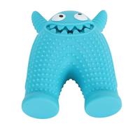 VELATEMOR Lindo Pequeño Monstruo Mascota Masticar Juguete Resistente a Las Mordeduras Interactivo Chirriante Dientes de Juguete de Molienda, Mordedor de Goma Azul para Mascotas