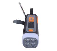 VELATEMOR Radio de Emergencia Portátil, Radio Am FM SW con Linterna SOS, Lámpara de Camping, Soporte de Batería de 4500 MAh, Carga de Manivela Solar USB para Supervivencia en Camping