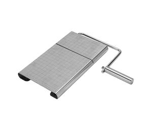 VELATEMOR Rebanador de Queso con 6 Cables de Corte de Repuesto, Herramienta para Cortar Queso/mantequilla/, Base Antideslizante y Rejilla Medidora, Apto para Lavavajillas