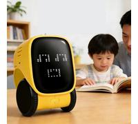 VELATEMOR Robot de Carga Inteligente, Juguete de Programación de Máquina de Cuentos con Detección Táctil para Aprendizaje de Educación Temprana (Yellow)