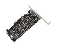 VELATEMOR Tarjeta Adaptadora PCIE X8 Dual M.2 para Mejorar el Rendimiento del Disco Duro - Lectura/Escritura de Datos Rápida para Diseñadores y Jugadores - 2 X 32 Gbps (ph45)