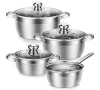 Velaze Dylan, 6 Piezas - Batería de Cocina, Juego de Ollas de Acero INOX, Cacerolas Antiadherentes de Cocina, Ollas Cocina de Ollas Induccion, Apta para Todo Tipo de Cocinas