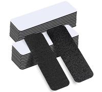 Velcro Adhesivo Doble Cara 3x10cm - Pack 20 Piezas Negro Extrafuerte Reutilizable para Alfombra, Decoraciones y DIY (Rectángulo)