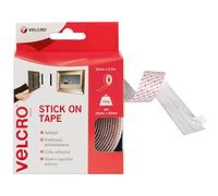 VELCRO Brand Cinta adhesiva 20mm x 2.5m Blanco | Cinta de cierre autoadhesiva, versátil y resistente, para casa, oficina, garaje y decoración