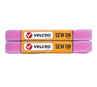 VELCRO Brand Cinta para coser de 1,2 m x 3/4 pulgadas para telas ropa y manualidades, sustituto de broches y botones, tiras cortadas a la longitud, color rosa