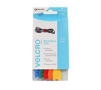 VELCRO Brand Correas reutilizables 12mm x 20cm x 5 | Bridas multiusos de marca, accesorios de escritorio perfectos para gestión de cables y mejoras del hogar