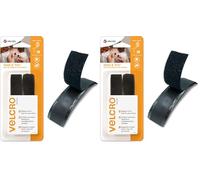 VELCRO Brand | Elegante y delgado pegar más rápido para telas | Fuerte gancho y bucle autoadhesivo más rápido perfecto para manualidades, reparaciones de ropa y dobladillos | Negro | 19 mm x 90 cm