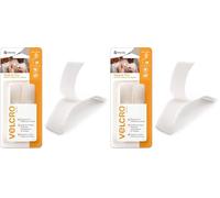 VELCRO Brand | Elegante y delgado pegar más rápido para telas | Fuerte gancho y bucle autoadhesivo más rápido perfecto para manualidades, reparaciones de ropa y dobladillos | Blanco | 19 mm x 90 cm