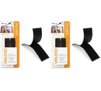 VELCRO Brand | Elegante y delgado pegar más rápido para telas | Fuerte gancho y bucle autoadhesivo más rápido perfecto para manualidades, reparaciones de ropa y dobladillos | Negro | 19 mm x 60 cm
