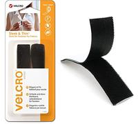 VELCRO Brand | Elegante y delgado pegar más rápido para telas | Fuerte gancho y bucle autoadhesivo más rápido perfecto para manualidades, reparaciones de ropa y dobladillos | Negro | 19 mm x 60 cm