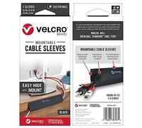VELCRO Brand | Rollo de Fundas para Cables Montables | Organizador de Cables | Organizador de Escritorio Perfecto para la Gestión de Cables | 30 cm x 14.6 cm | Negro