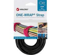 Velcro® One Wrap® - Bridas para cables (20 x 200 mm, 25 unidades), color negro