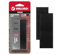 VELCRO Sujetadores de fuerza industrial de marca | Condiciones climáticas extremas al aire libre | Resistencia resistente que soporta hasta 15 libras | 4 tiras de 2 pulgadas, 3 juegos, negro