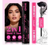 Veleasha Pegamento de pestañas 10 ml 72H de larga duración, impermeable, color negro, hipoalergénico, sellador de unión para uso diario, fiestas, manualidades, color negro