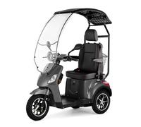 VELECO DRACO con asiento de capitán - dispositivo de movilidad de 3 ruedas - techo con parabrisas - completamente ensamblado y listo para conducir - cinturón de seguridad - freno magnético (Gris)