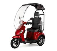 VELECO DRACO con asiento de capitán - dispositivo de movilidad de 3 ruedas - techo con parabrisas - completamente ensamblado y listo para conducir - cinturón de seguridad - freno magnético (Rojo)