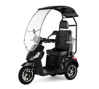 VELECO DRACO con asiento de capitán - dispositivo de movilidad de 3 ruedas - techo con parabrisas - completamente ensamblado y listo para conducir - cinturón de seguridad - freno magnético (Negro)
