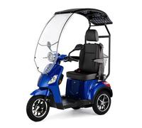 VELECO DRACO con asiento de capitán - dispositivo de movilidad - techo con parabrisas - listo para conducir - batería de iones de litio extraíble - freno magnético (Azul)