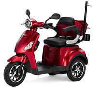 VELECO DRACO - Dispositivo de movilidad de 3 ruedas - Totalmente ensamblado y listo para usar - Freno magnético automático - Soporte para bastones (ROJO)