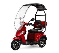 Veleco Draco - dispositivo de movilidad de 3 ruedas con techo y parabrisas - potente motor - completamente montado y listo para conducir - freno magnético (Rojo)