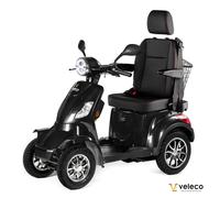 VELECO FASTER con asiento de capitán ajustable El mejor scooter de movilidad Ayuda para discapacitados completamente ensamblada con batería de plomo-ácido (Negro)