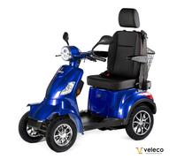 VELECO FASTER con asiento de capitán ajustable El mejor scooter de movilidad Ayuda para discapacitados completamente ensamblada con batería de plomo-ácido (Azul)