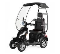 VELECO Faster con Techo ahora con asiento de capitán ajustable y la batería de plomo y acido, El mejor dispositivo de movilidad para discapacitados totalmente montado y listo para usar. (Negro)