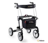Veleco Rollator Flexo plegable de carbono de 4 ruedas y ligero (negro)