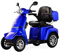 VELECO GRAVIS - dispositivo de movilidad con 4 ruedas - completamente ensamblado y listo para su uso inmediato - seguro y estable - iluminación LED (Azul)