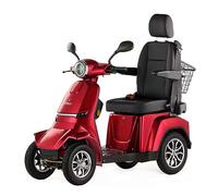 VELECO Gravis - dispositivo de movilidad en las 4 ruedas - asiento tipo capitán con respaldo - batería de iones de litio extraíble - ensamblado y listo para conducir - iluminación LED (Rojo)