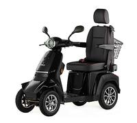 VELECO Gravis - dispositivo de movilidad en las 4 ruedas - asiento tipo capitán con respaldo - batería de iones de litio extraíble - ensamblado y listo para conducir - iluminación LED (Negro)