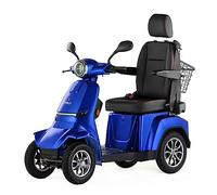 VELECO Gravis - dispositivo de movilidad en las 4 ruedas - asiento tipo capitán con respaldo - batería de iones de litio extraíble - ensamblado y listo para conducir - iluminación LED (Azul)