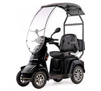VELECO GRAVIS - Dispositivo de movilidad personal de 4 ruedas con techo - Totalmente montado y listo para usar - Seguro y estable - Amplio espacio de almacenamiento y portavasos (negro)