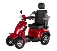 VELECO MÁS RÁPIDO con asiento de capitán ajustable El mejor dispositivo de movilidad Ayuda para discapacitados completamente ensamblada con batería de plomo-ácido (Rojo)